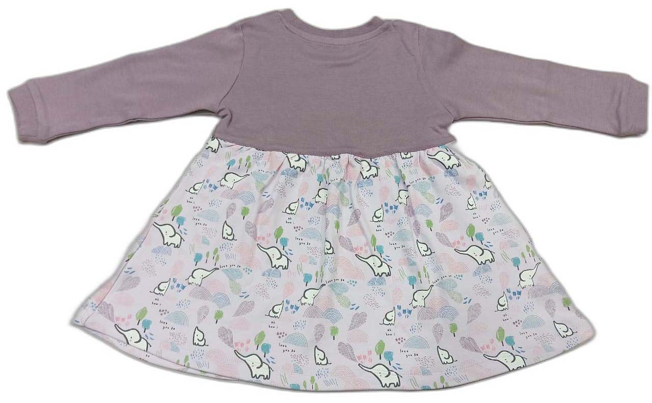 Cucumber Girls Full Sleeves Printed Frock - Purple