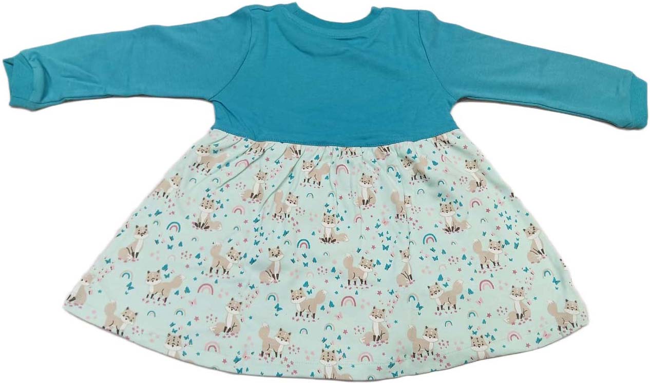 Cucumber Girls Full Sleeves Printed Frock - Green