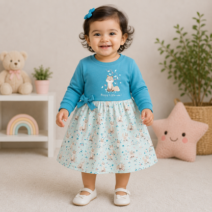 Cucumber Baby Girls Enjoy Today Floral Cotton Dress