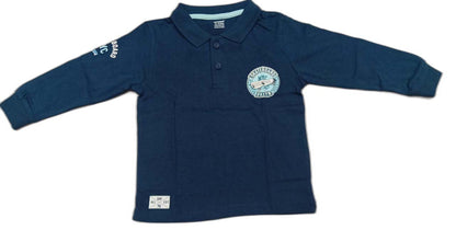 CUCUMBER Sinker Knit Full Sleeves Polo T-Shirt with Joggers - Blue