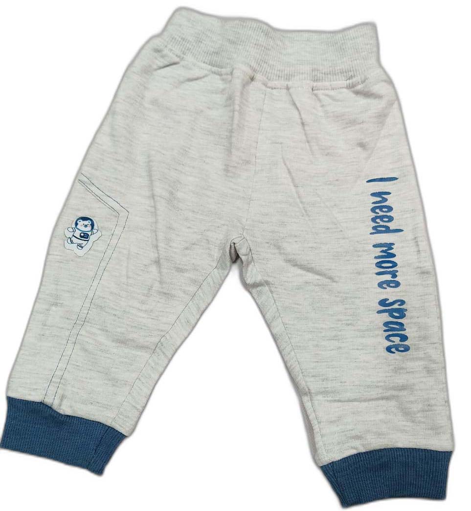 Boys Looper Knit Full Sleeves Space Print T-Shirt with Joggers - Dark Blue