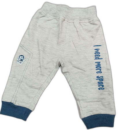 Boys Looper Knit Full Sleeves Space Print T-Shirt with Joggers - Dark Blue