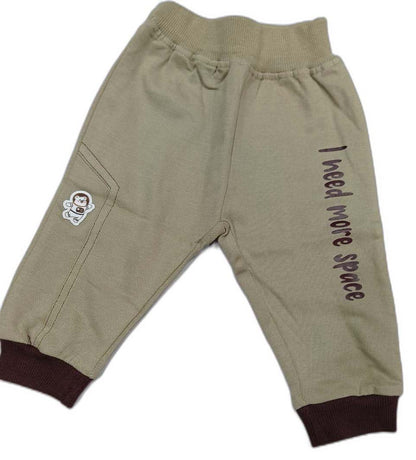 Boys Looper Knit Full Sleeves Space Print T-Shirt with Joggers - Maroon