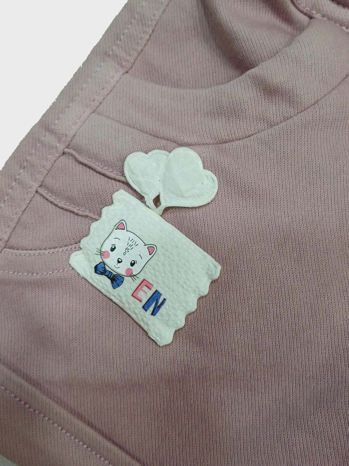 Girl Girls Sleeveless Top with Denim Short - Pink