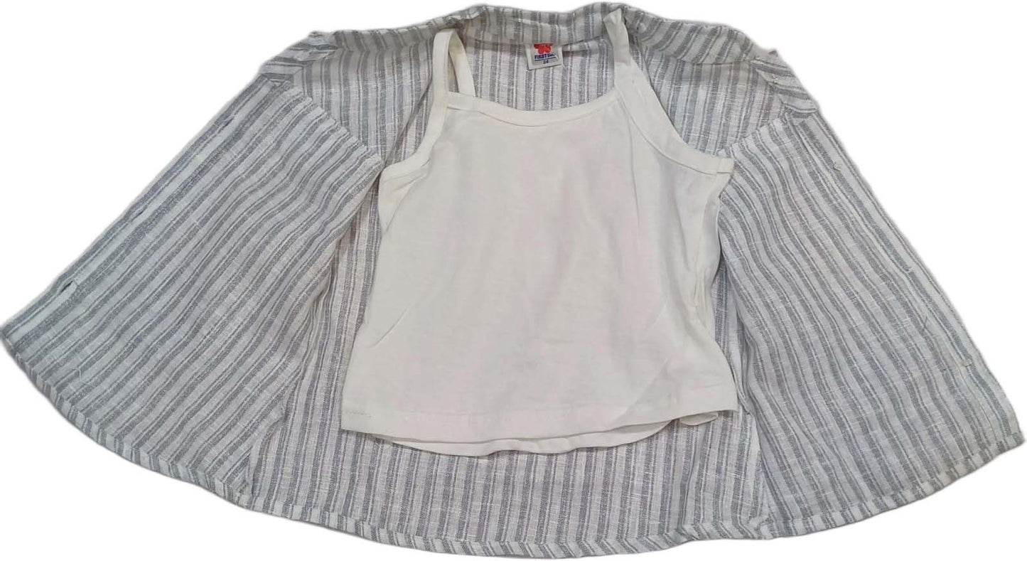 Girl Girls Sleeveless Top with Denim Short