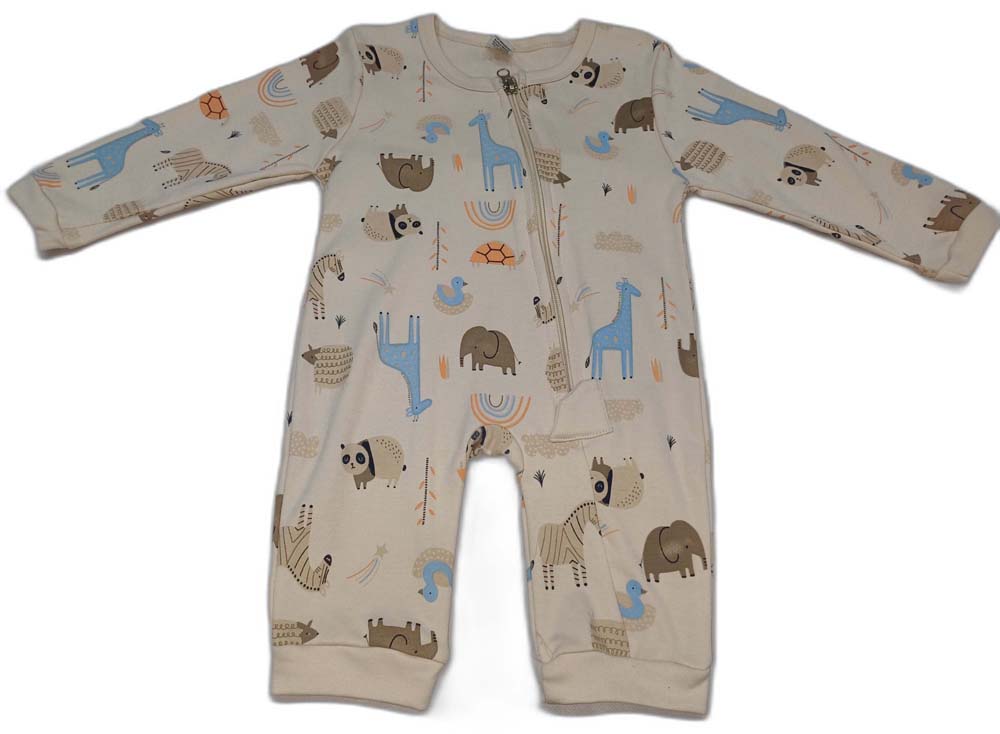Baby Boy & Girls Jumpsuit Animal Print - Beige