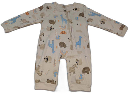 Baby Boy & Girls Jumpsuit Animal Print - Beige