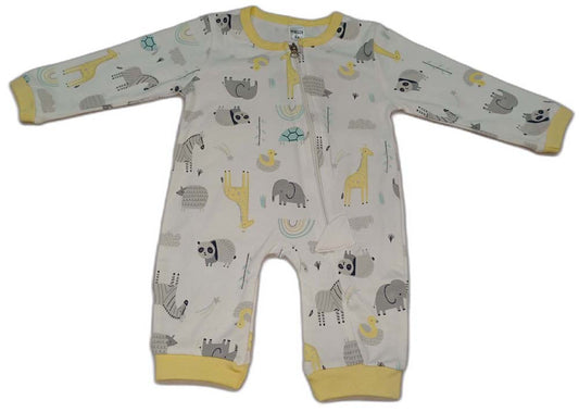 Baby Boy & Girls Jumpsuit Animal Print - Yellow