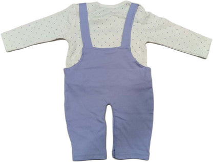 Mama Boys Dungaree Printed Pure Cotton - Purple