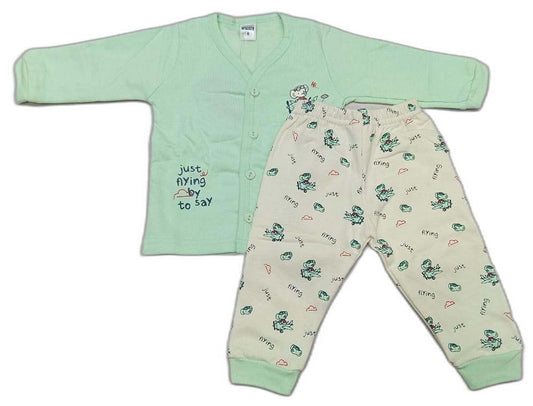 Krunchy Newborn Interlock Full Sleeves Front open top with Pyzama