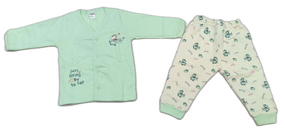Krunchy Newborn Interlock Full Sleeves Front open top with Pyzama