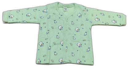 Newborn Interlock Full Sleeves Front open Hooded top with Pyzama - Sky Blue