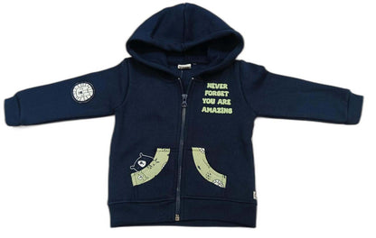 Kids Full Sleeve Hooded Sweatshirt with Joggers - Blue