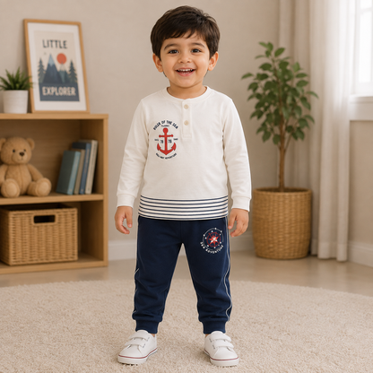 Cucumber Baby Boys Rally Race Adventure Printed Clothing Set