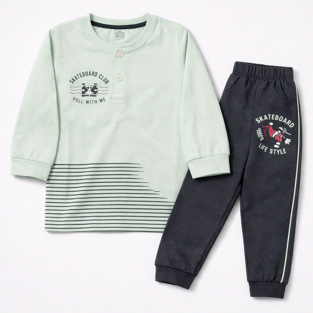 Cucumber Baby Boys Rally Race Adventure Printed Clothing Set  - Cutypi
