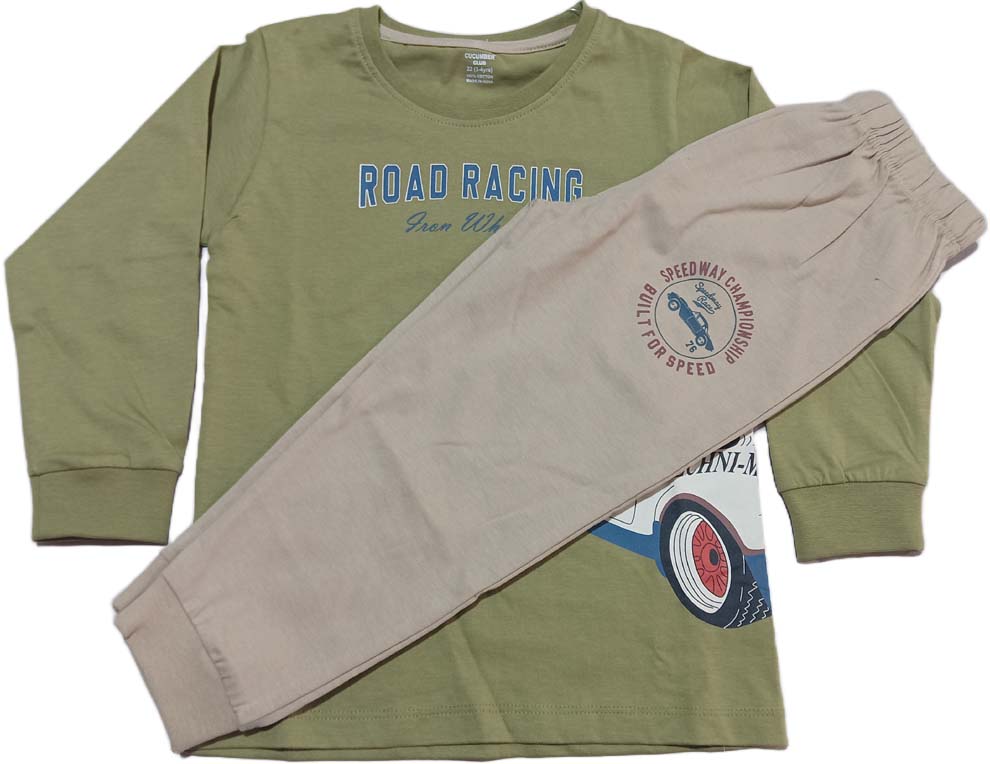 Boys Cotton Long Sleeve T-Shirt and Pyjama set