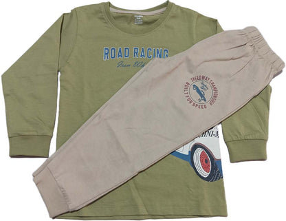 Boys Cotton Long Sleeve T-Shirt and Pyjama set