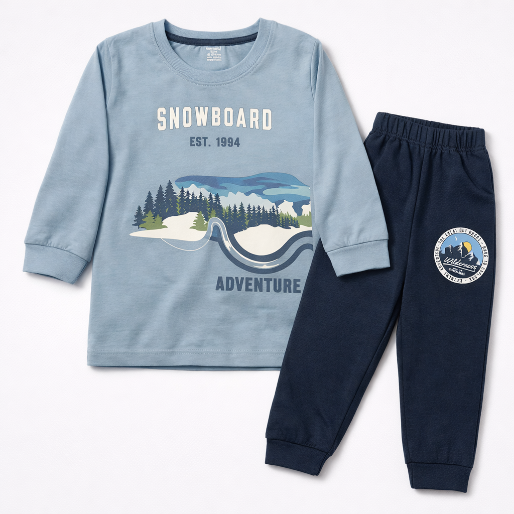 Cucumber Baby Boys Snowboard Adventure Printed Clothing Set  - Cutypi