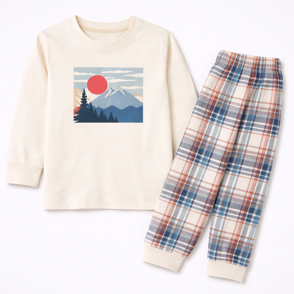 Cucumber Kids Printed Regular Fit T-Shirt with Pyjama - White