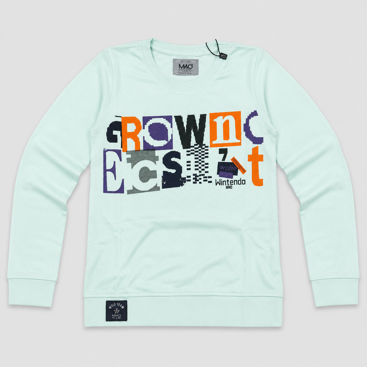 Boys Mint Full Sleeve Printed T-Shirt | Casual Kids Wear