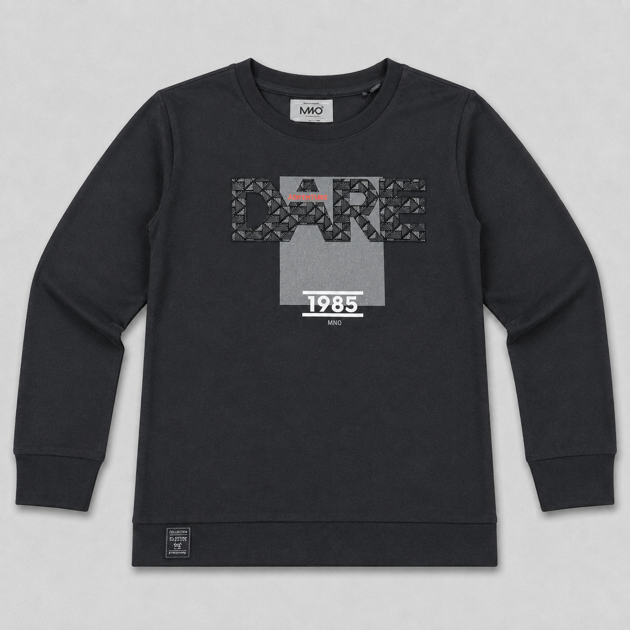 Boys Black Full Sleeve Printed T-Shirt | Casual Kids Wear