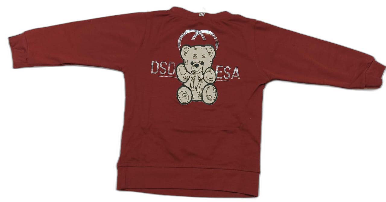 Boys Full sleeves Stripped T-Shirt with Full Pant - Maroon