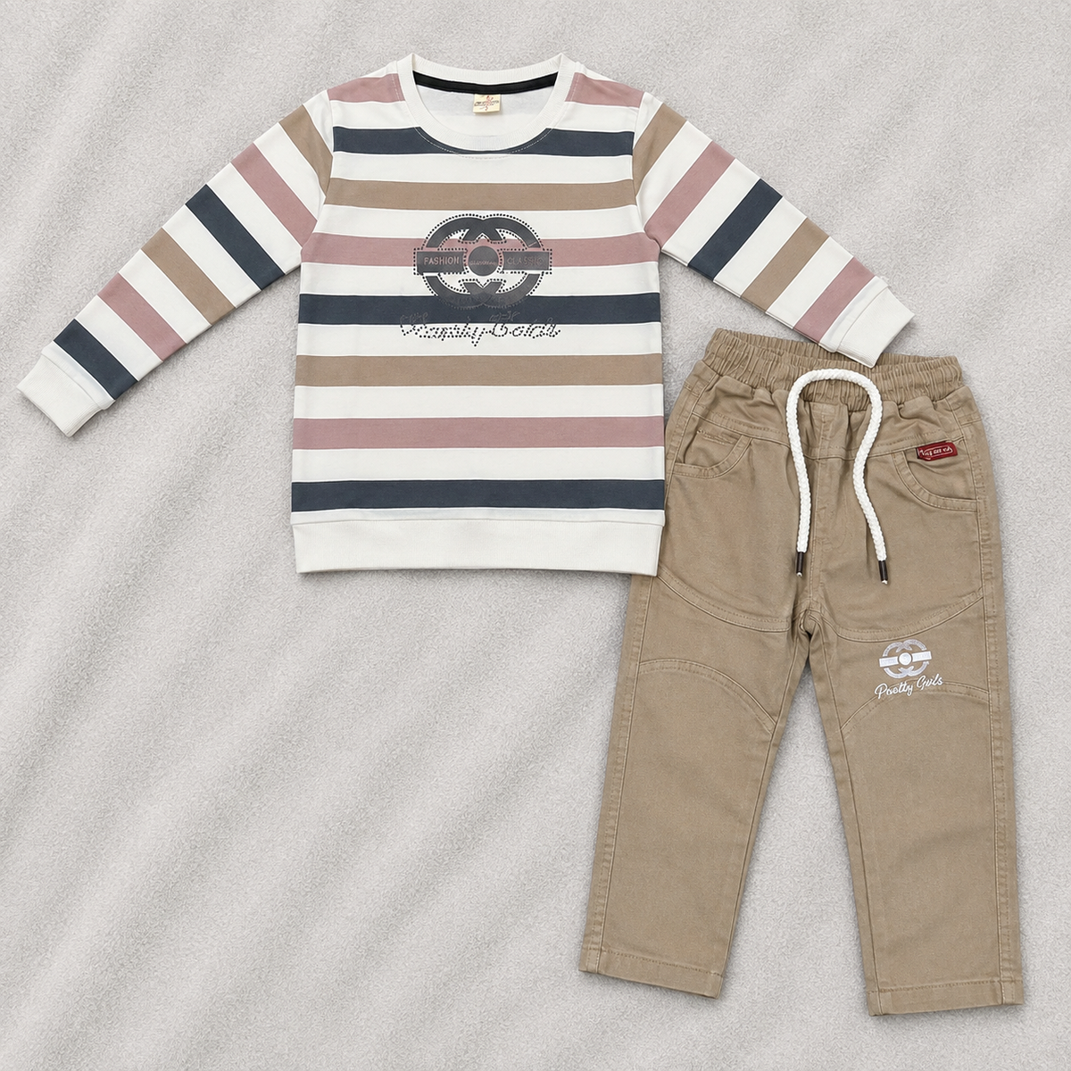 Boys Full sleeves Stripped T-Shirt with Full Pant - Multicolor