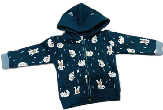 Baby Boys & Baby Girls Full Sleeve Hooded Sweatshirt with Joggers - Dark Blue