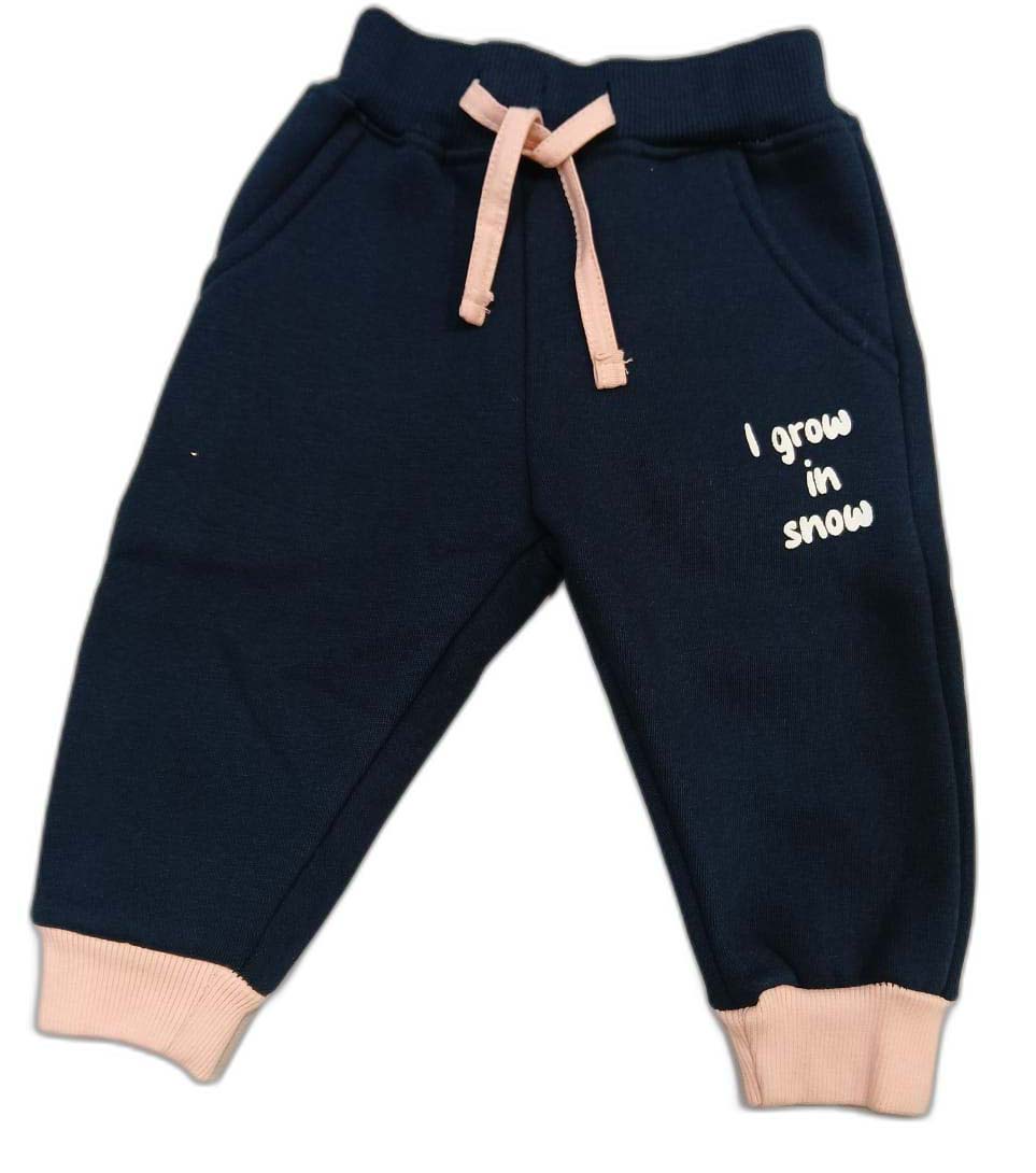 Kids Pink Colour blocked Rabbit Fleece Sweatshirt and Lounge Pant