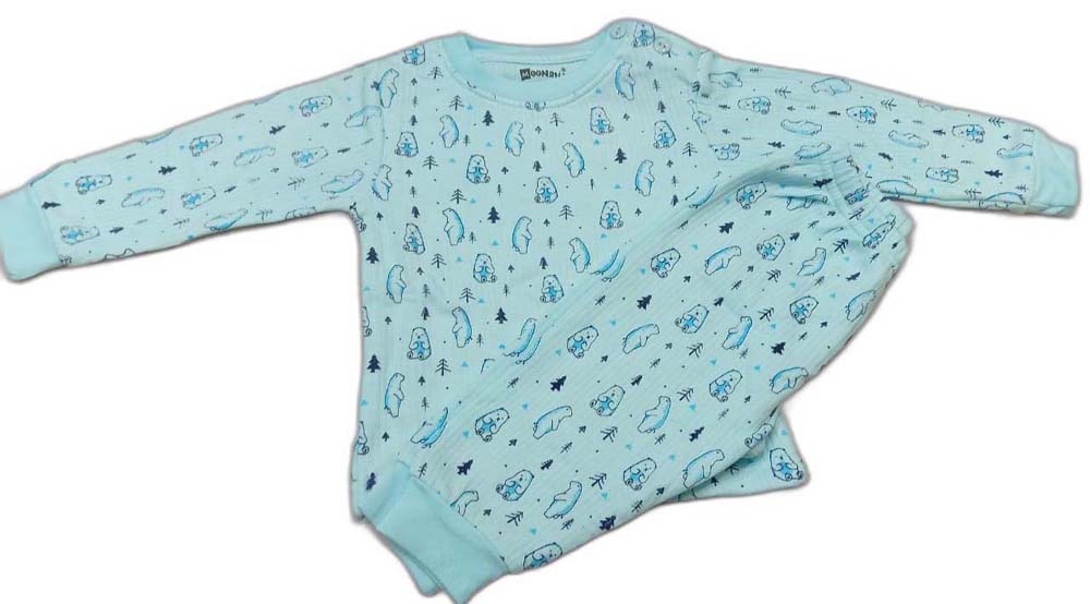 Thermal Top - Pyjama Set For Baby Boys and Baby Girls - Light Blue