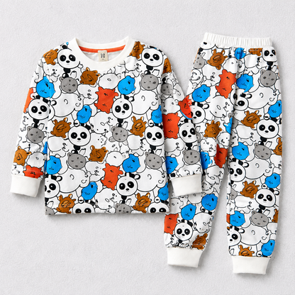 Kids Printed Cartoon Suit Set | Full Sleeve Pajama Set