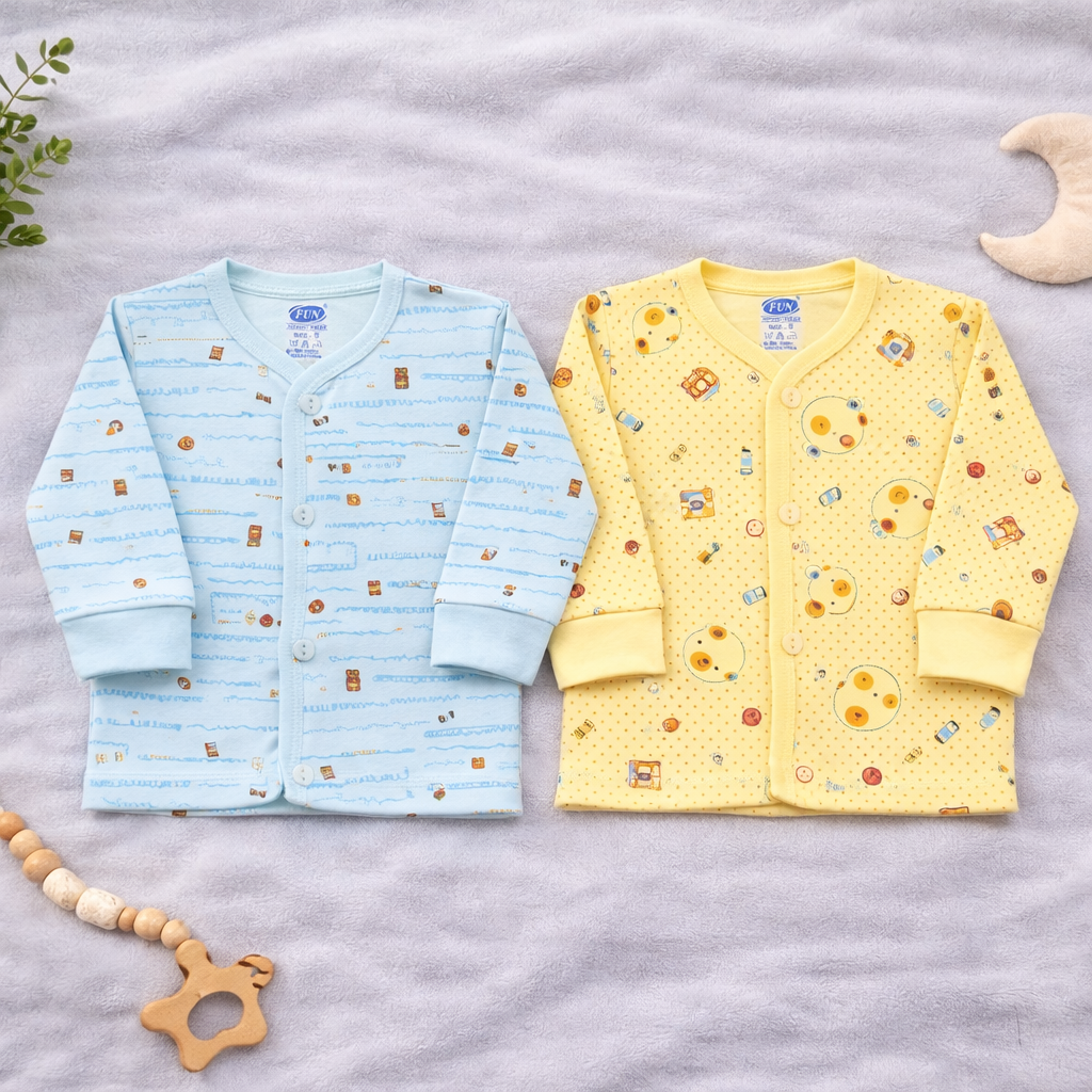 Natkhat Newborn Baby Soft Fleece Full Sleeve T-Shirt Combo Pack (Set of 2) - Cutypi