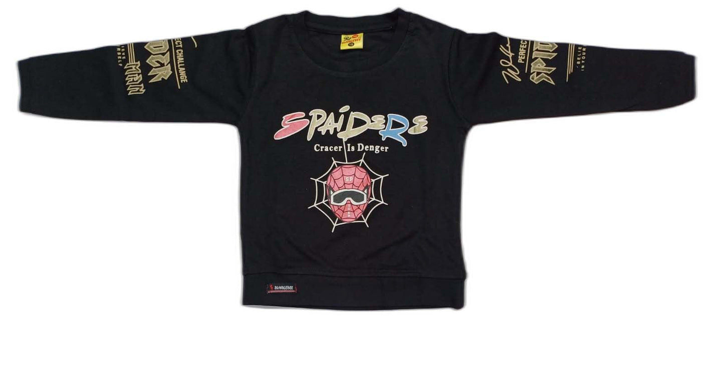 Boys Full sleeves Spider Printed T-Shirt with Full Pant