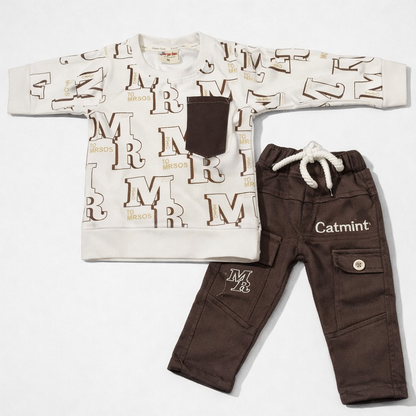 Boys Full sleeves Typography Printed T-Shirt with Pant