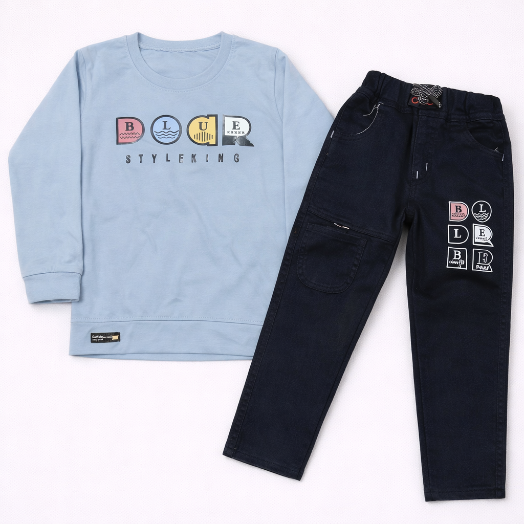 Boys Full sleeves T-Shirt with Denim Jeans