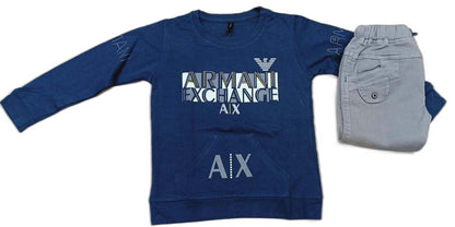 Boys Full sleeves T-Shirt with Full Pant - Blue