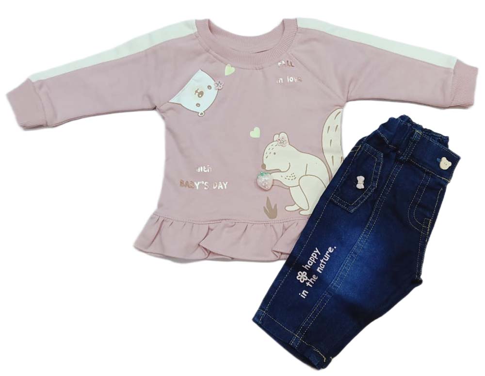 Baby Girl Fancy Top with Jeans