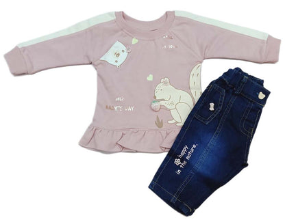 Baby Girl Fancy Top with Jeans