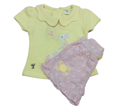 Cute Baby Girl Top and Bottom Set yellow