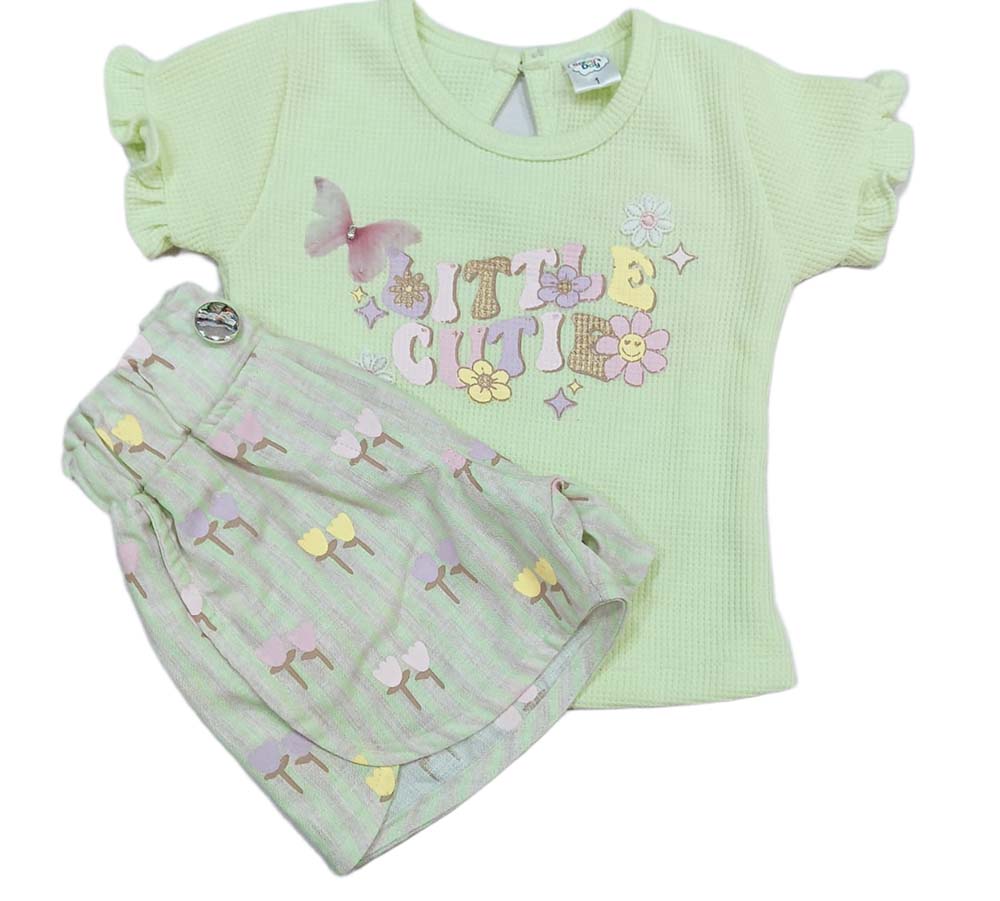 Cute Baby Girl Top and Bottom Set green