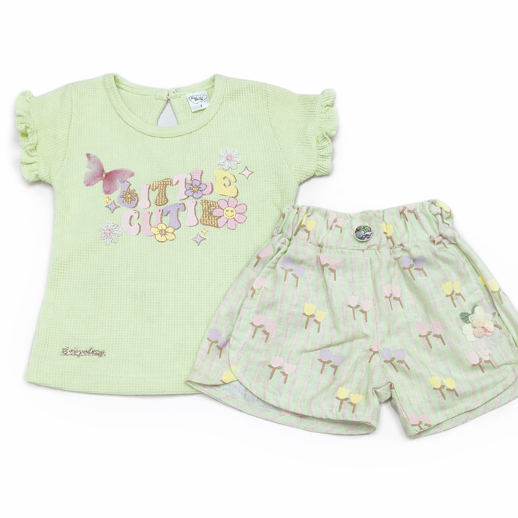 Baby Day Cute Baby Girl Top and Bottom Set green - Cutypi