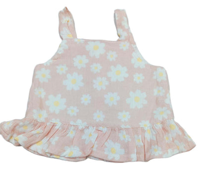 Cute Stylish Baby Girl Shoulder Strip Top and Shorts Set