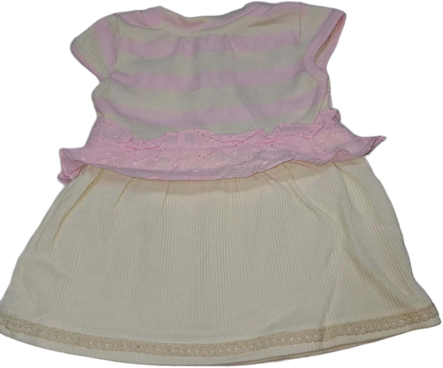 Kiko Baby Girl Sleeveless Party Frock Pink and white