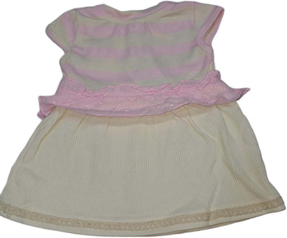 Kiko Baby Girl Sleeveless Party Frock Pink and white