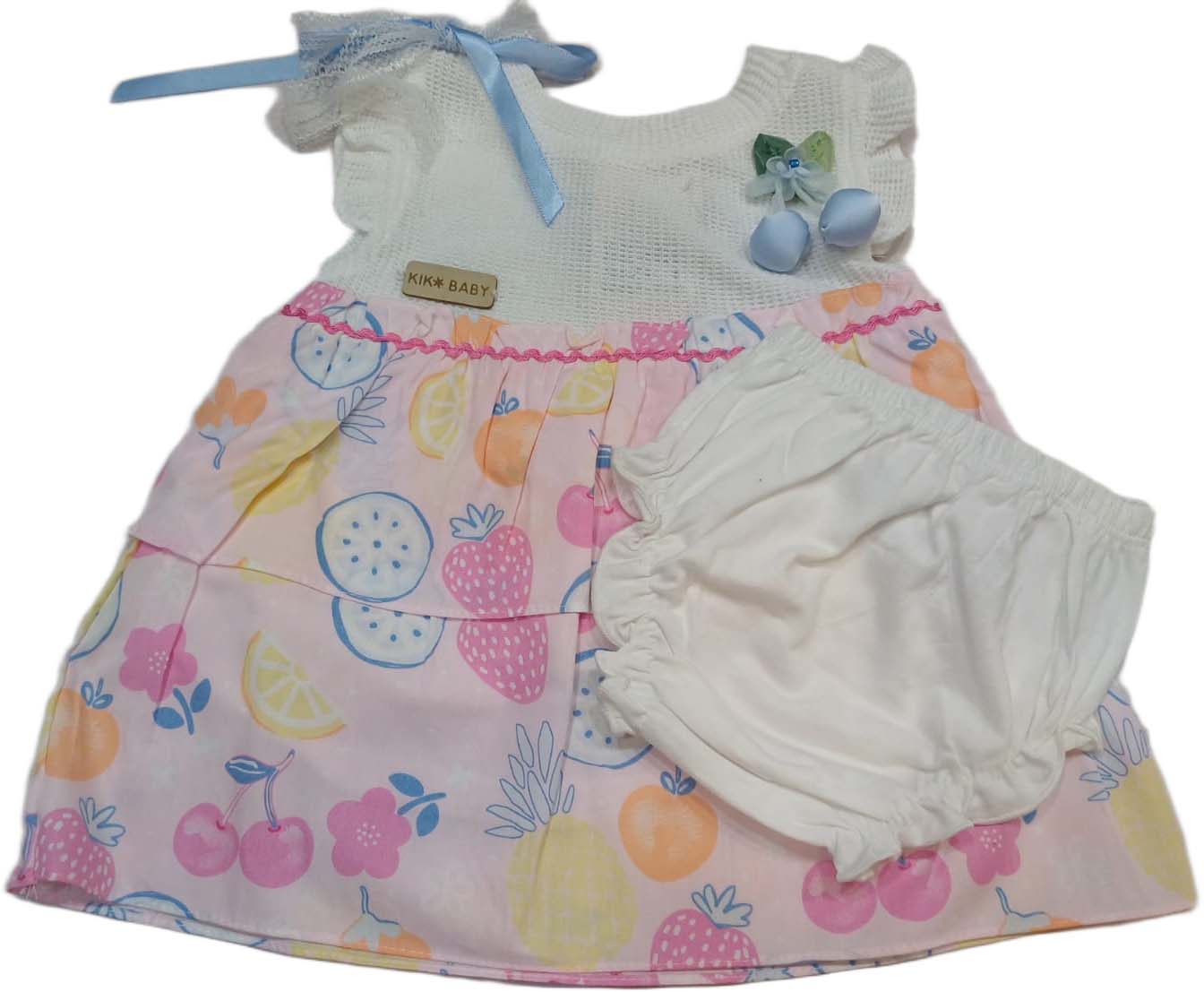 Baby Girl Sleeveless Party Frock Pink and white