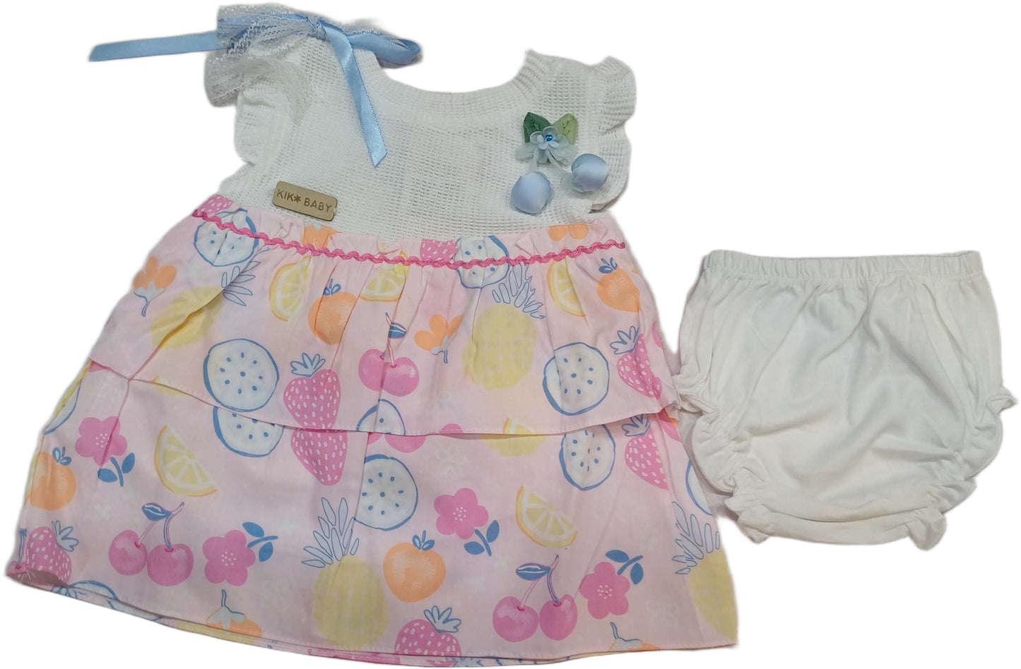 Baby Girl Sleeveless Party Frock Pink and white