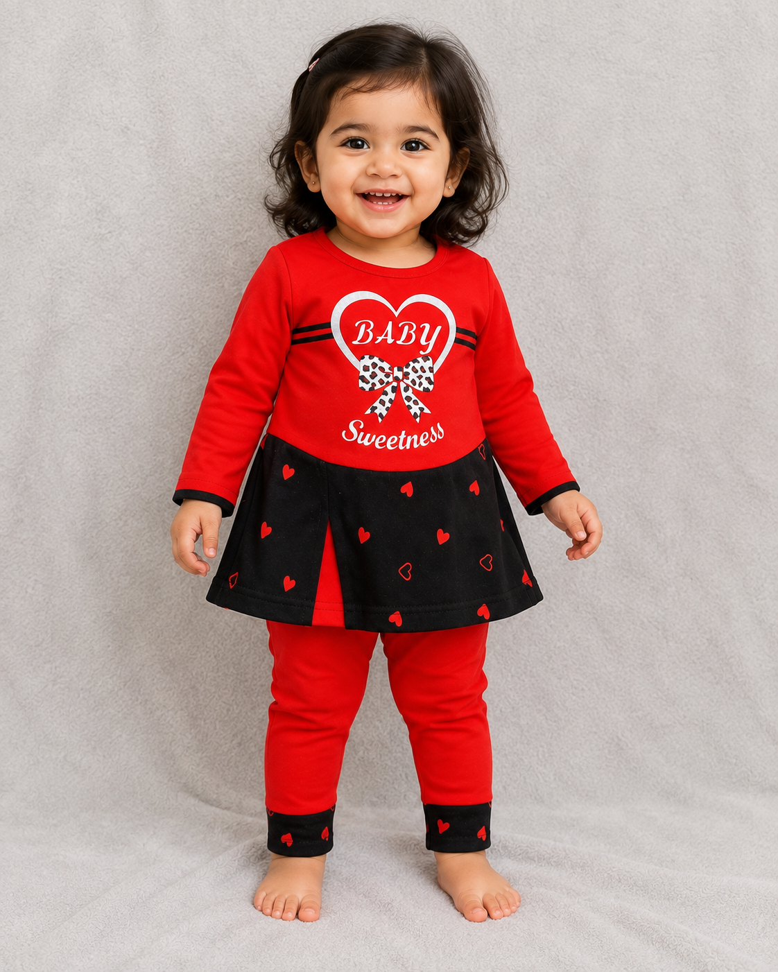 Baby Girl Red Frock with pyazama