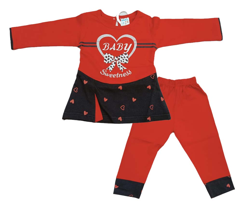 Baby Girl Red Frock with pyazama