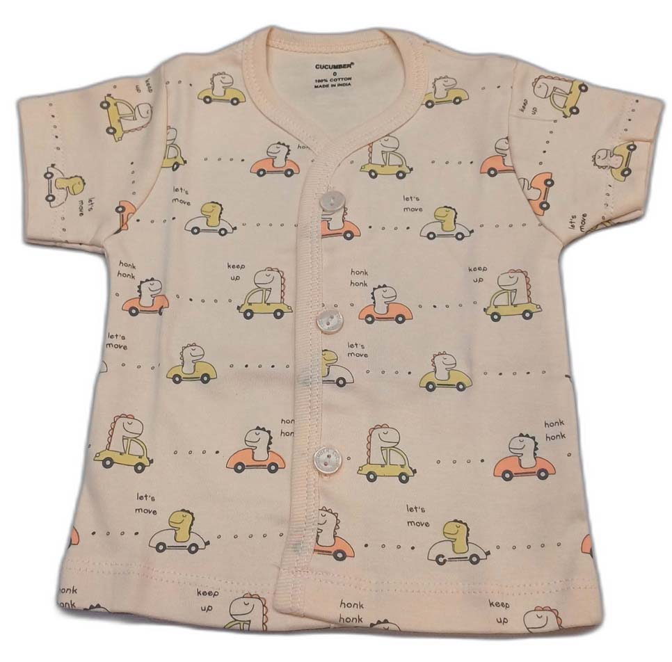 Cucumber New Born Baby Front Open Top - Cream