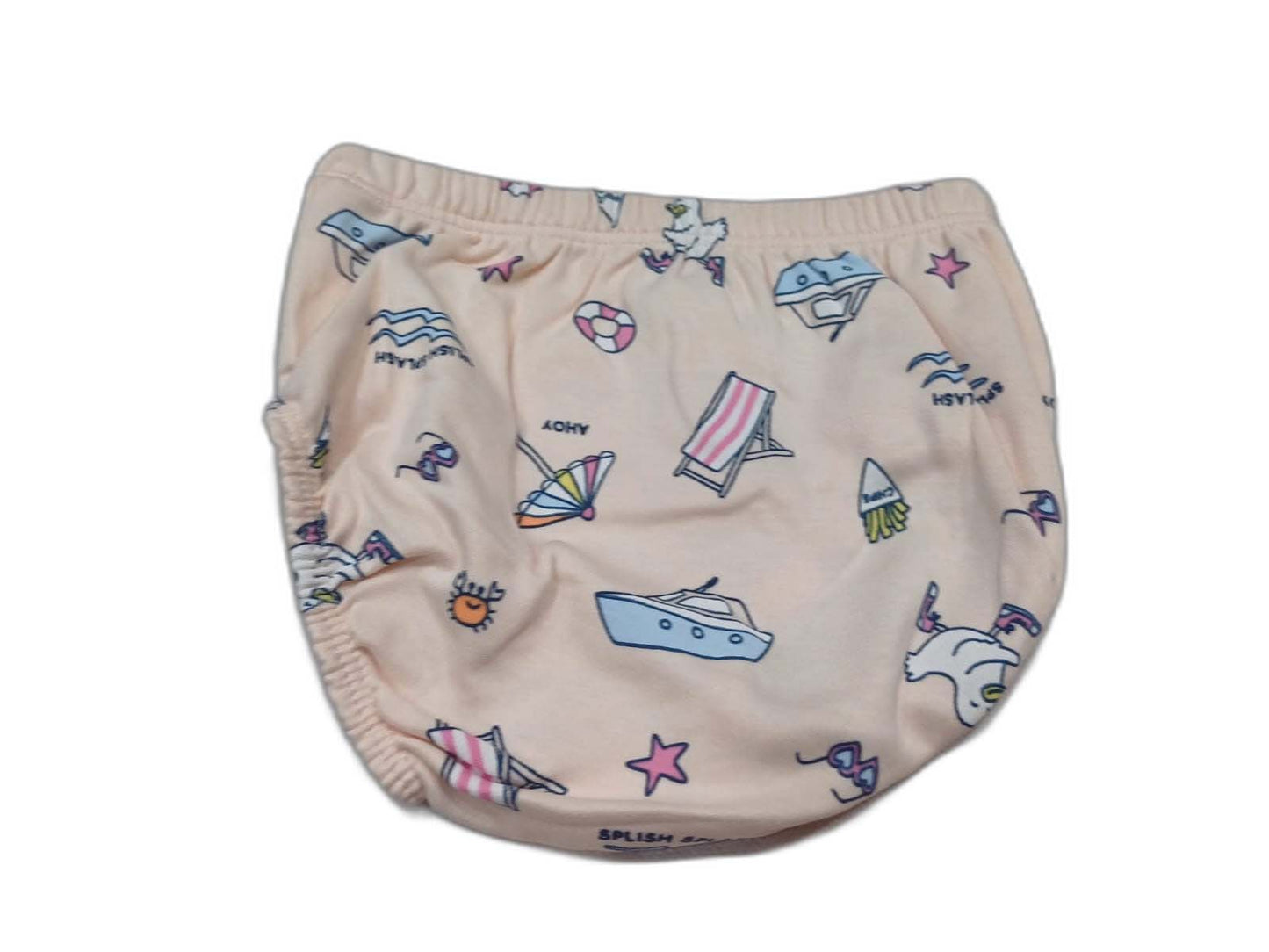 CUCUMBER Interlock Knit Half Sleeves Front Open Frock with panty - Cream